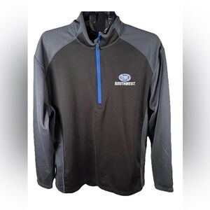 River's End Fox Sports Southwest Logo Black & Gray 1/4 Zip Sweatshirt Size XL